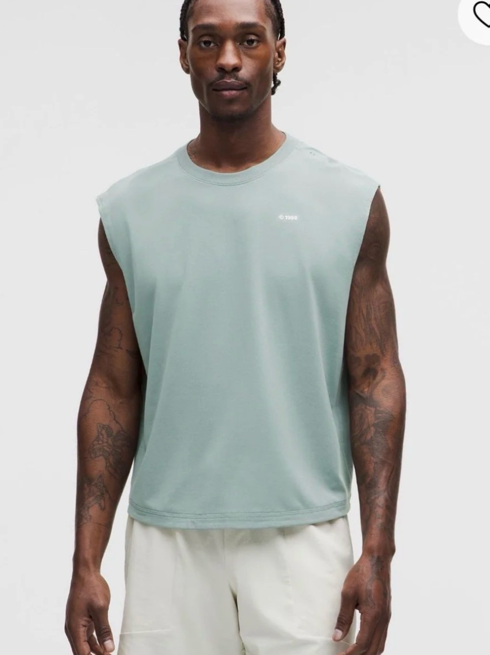 lululemon athletica muscle tee “1998” seafoam Sleeveless Crew Tank l-xl
